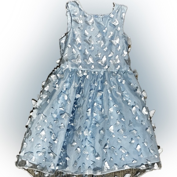 Rare Editions Other - Rare Editions Light Blue Butterfly Dress with small train